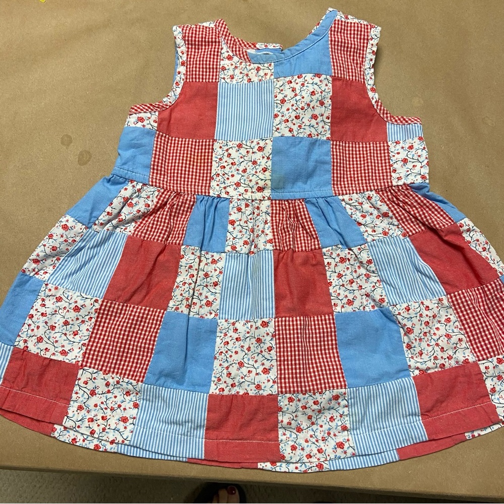 2nd Step Girls Patch Work Dress Sleeveless Size 24 Mo. - Picture 4 of 7